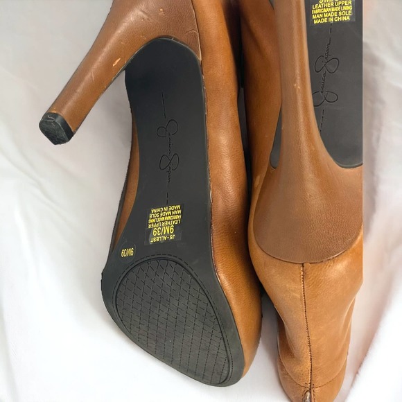 Jessica Simpson Womens Brown Leather Booties High Back Size 9 - Picture 12 of 13